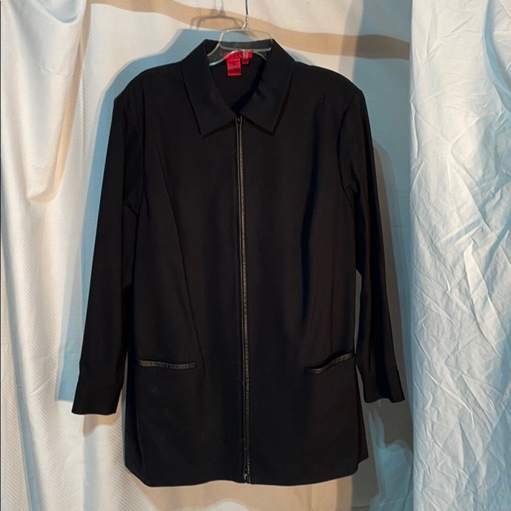 Burns 18w wool front zip lightweight jacket euc